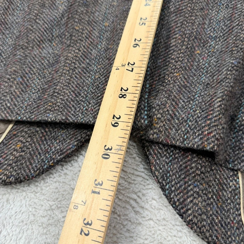 Vintage Bespoke Tweed Mens 40R Brown Herringbone Blazer Sport Coat Jacket EUC